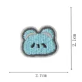 Vue détaillée d'un patch brodé animal bleu mignon avec dimensions pour déco de vêtements. - DW9109-10