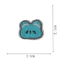 Vue détaillée d'un patch brodé animal bleu mignon avec coutures fines et dimensions claires. - DW9109-11