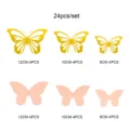 adesivi murali farfalle 3d set 24pz oro cavo e rosa decorazione per casa adesivo - Oro e carta perlata stelle rosa