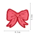 Parche bordado de lazo rosa, pegatina de tela decorativa para ropa, bolsos y sombreros. - 6.1x5.2cm