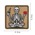 Broderie tactique crâne patch moral DIY vêtements veste sac badge appliqué 6.8x6.9cm - Écusson Brodé Crâne Méditant (DW9809-21)