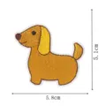 Close-up detail of the cute dachshund embroidery patch, fine stitching and neat white edge. - Dachshund Style (DW9126-8)