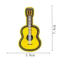 Cartoon guitar embroidered patch detail view showing height 7.4cm and width 3.8cm dimensions. - Guitar Style(DW9804-25)