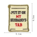 Detailed close-up view of the funny quote scroll embroidered patch, measuring 5.1x6.5cm. - Scroll Style(DW9804-26)