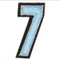 Iron on number 7 embroidered patch blue applique for clothing DIY school uniform jacket decor - 7
