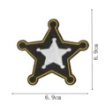Embroidered sheriff star patch clothing accessory DIY iron-on badge appliques 6.9cm - Sheriff Star Style (DW9804-28)