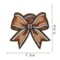 Brown football bow embroidery patch iron on clothing decorative applique badge 7.3x6.6cm - DW9807-9