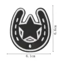 Black and white embroidered horseshoe star patch, stylish iron-on clothing accessory for DIY. - Horseshoe Geometry Style (DW9804-29)