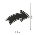 Black curved arrow embroidered patch with iron-on adhesive backing, perfect for jacket decor. - Curved Arrow Style(DW9804-30)