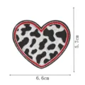 Heart shaped cow print embroidered patch with iron on backing for clothing decoration. - Cow Print Heart Style(DW9804-33)