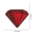Red diamond embroidered patch with iron-on adhesive backing, DIY clothing accessory. - Red Diamond Style(DW9804-34)