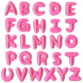 Cute pink 26 English alphabet embroidered patches for DIY clothing accessories iron-on. - Set of 26 / Pink
