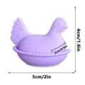 Detailed view of 3D printed purple chicken fridge magnet with clear size dimensions. - Light Purple