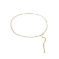 Gold metal chain belt for women, stylish waist chain accessory for jeans and dresses. - Single Thin Gold Waist Chain