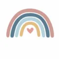 Boho rainbow wall sticker size chart showing multiple dimensions S, M, L, XL for room decor. - Style A / S