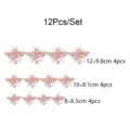 12pcs 3d hollow bee wall stickers set rose gold butterfly peel and stick home decor items - Rose Gold