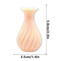 Mini 3D printed spiral vase fridge magnet creative miniature flower pot home decor item - C-Nude