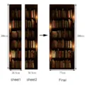 3D bookshelf door sticker self-adhesive waterproof wallpaper mural for bedroom home decor - MT206