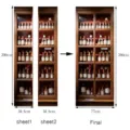 3D Door Sticker Bookcase Wallpaper Self-Adhesive Waterproof Door Mural 77x200cm decor - MT211