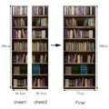 3D Bookcase Door Sticker Waterproof Self-Adhesive Wall Mural Removable Wallpaper 77x200cm - MT213