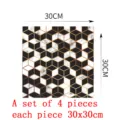 Geometric marble floor sticker 30x30cm 4pcs black white cube tile wall decoration. - DB126