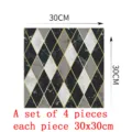 Black marble diamond tile sticker set 4 pieces 30x30cm waterproof floor wall decor - DB128