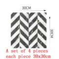 Square black and white marble chevron floor sticker wall tile decorative film set of 4 - DB130