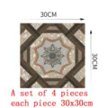 Square anti-slip floor tile sticker 30x30cm 4 pcs set for kitchen bathroom wall decor - DB132