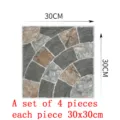 Square anti-slip floor tile sticker stone texture waterproof wall decor 30x30cm 4pcs set - DB133