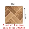 Square wood grain anti-slip floor stickers 30x30cm set of 4 pieces for home decor - DB138