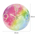 Kleurrijke maan wandklok 30cm acryl stille lichtgevende klok voor slaapkamer woonkamer - CC150
