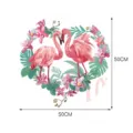 Autocollant de carreau rond flamant rose couple nordique sticker mural 50cm pour decor - Film Sergé YDB303