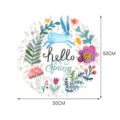 Sticker mural rond de lapin de printemps aquarelle 50cm carrelage adhésif décoratif maison - Film Sergé YDB300