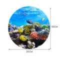 Adhesivo de pared redondo arrecife de coral peces tropicales 50cm pegatina impermeable para azulejos - Película de Sarga YDB318