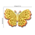 Close-up detail of 3D layered hollow paper butterfly wall sticker with pearl decor. - HB040 Style A / L