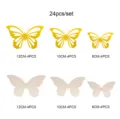24pz 3D Cavo Farfalla Adesivi Murali Oro Argento Festa Decor Casa Arte Decalcomanie - Oro e carta perlata stelle d'argento