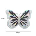 3D layered butterfly wall sticker with pearls and holographic details 22x32cm decor - HB024 Style A / S