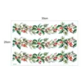 Close-up detail of Christmas holly pine vine wall sticker, watercolor holiday decor sheet. - EW094 Style / 1 Piece