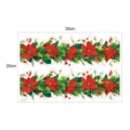 Christmas wall sticker detail showing poinsettia vine pattern and festive holiday decor elements. - EW096 Style