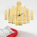 Acrylic 3D DIY wall clock modern mirror surface decorative clock for living room decor - GZ005 Gold