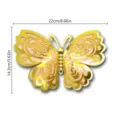 3D Pearl Hollow Butterfly Wall Sticker Gold Layer Wedding Home Party Decal 22x14.3cm - HB040 Style C / S