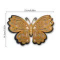 3D layered hollow butterfly wall sticker with pearls, elegant gold and blue home decor art. - HB040 Style B / S