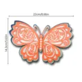 3D layered pearl hollow butterfly wall sticker, orange and blue variant for home decor. - HB040 Style F / S