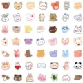 Cute cartoon animal stickers pack, aesthetic bear and bunny decals for phone case notebook decor. - 50 Pcs Cartoon Bear A