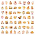 500pcs cute cartoon bear cream dessert stickers pack for phone case notebook DIY decoration. - 60 Pcs Bear Snack
