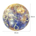 Leuchtende Mondmuster Wanduhr 30cm leise Acryl runde Uhr fuer Wohnzimmer Dekoration - Leuchtend