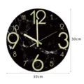 Marmor Muster leuchtende Wanduhr 30cm leise Acryl 3D Uhr fuer moderne Wohnzimmer Dekoration - Leuchtendes Marmormuster