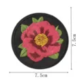 Runder bestickter Blumenaufnäher im ethnischen Stil DIY Kleidung Zubehör mit 7.5cm Durchmesser. - Stil 4 (DW9187-4)