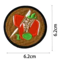 Round embroidered patch badge clothing accessory DIY decorative applique 6.2cm - Red White Green Style (DW9096-2)