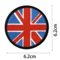 Round UK flag embroidery patch detail, 6.2cm diameter Union Jack badge for backpack hats. - Classic UK Flag Style (DW9096-6)